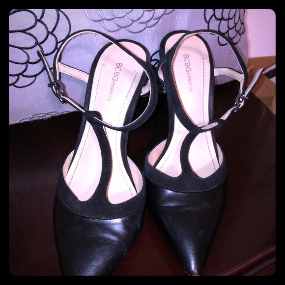 BCBGeneration Shoes - BCBGeneration Black Two-tone Heels EUC